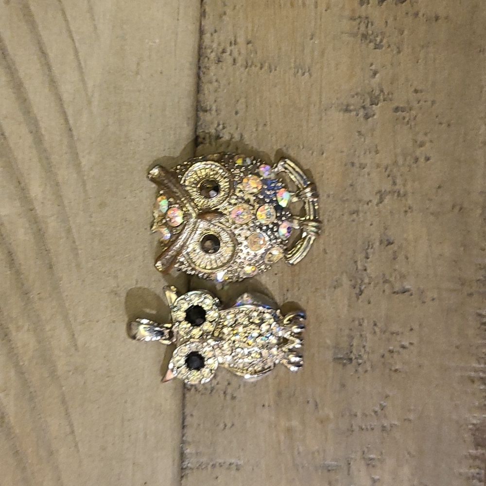 Owl charm and medallion set